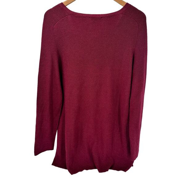 J Jill Sweater Womens XL Red V-Neck Long Sleeve Pullover COMFY Stretch - Picture 4 of 7